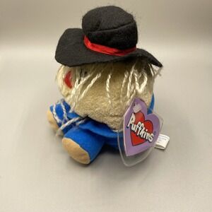 Puffkins Vintage 1994 Halloween Plush Scarecrow Patches Stuffed Animal Ltd Ed